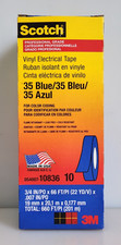 3M Scotch Vinyl Electrical Tape 35 Blue, 3/4 in x 66 ft x .007 in, 10 Rolls