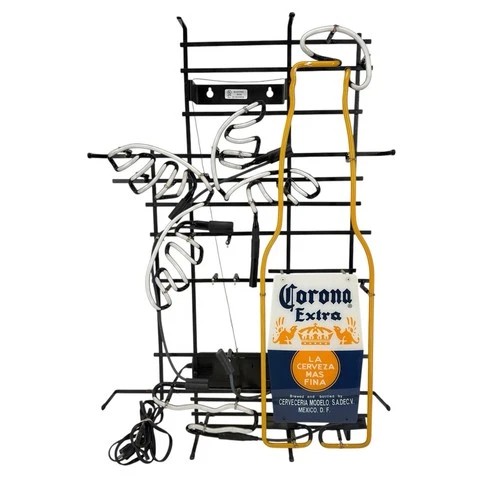 Vintage Corona Extra Beer Palm Tree Bottle 22”x34” Neon Light Sign Lamp READ