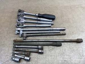 Lot Of 14 VTG Snap On Tools 3/8" Drive Ratchet T Breaker Bar Extension Old Rusty