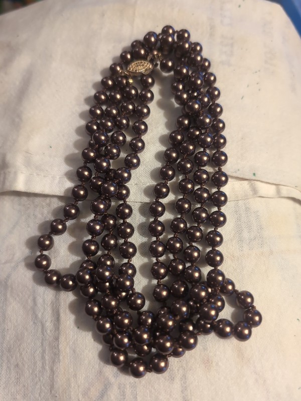 Vintage Heavy Acrylic Bead Roman Necklace