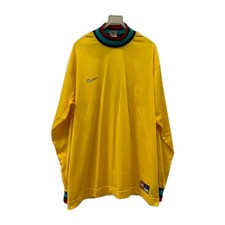 VTG 90s Nike Team Goalkeeper Jersey L Yellow Soccer Made in USA 1 Stitched #228