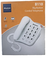 NEW Binatone Big Button Corded Phone B110 Adjustable Ringer Boxed Opened Unused