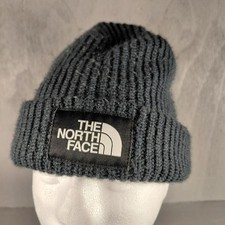 Northface Unisex Adult Size Winter Thick Beanie Mens Womens Blue Ski Wool Blend