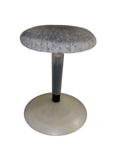 Vintage IKEA Clear FAUX FUR Gray VITAMIN Adjustable Stool Nicholai Wiig-Hansen - Picture 3 of 8