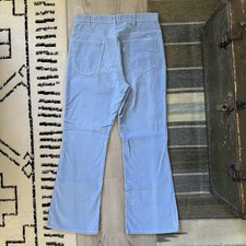 Vintage 70s Levi  s 646 Bell Bottom Flared Bootcut Corduroys Baby Blue 36x31