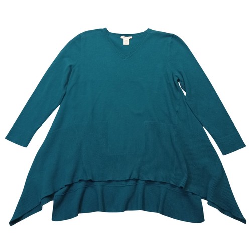 Westbound Petites Tunic Sweater PXL Women's Long Sleeve Teal