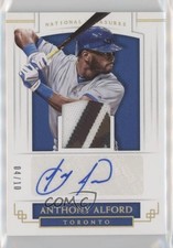 2018 Panini National Treasures Holo Gold 4/10 Anthony Alford #MST-AA Auto 8sr