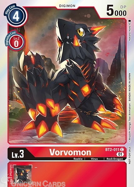 BT2-011 Vorvomon Common Alternative Art Mint Digimon Card