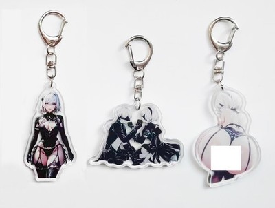 Set of 3PCS  2B A2 NieR: Nier Automata Keychains Key Rings You Pick
