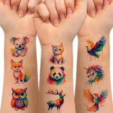 Watercolor Animals Temporary Tattoo Stickers,60 PCS Cute Realistic Animals Tatto