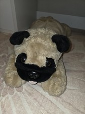 Large Aurora Plush Pug Puppy Dog Realistic 28" Floppy Laying Pillow