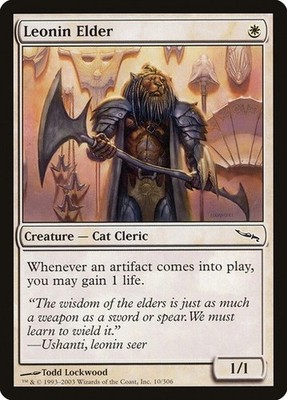 Leonin Elder NM/M Mirrodin White Cat Cleric Mtg Magic English Regular 