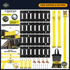 E Track Tie-Down Kit with 4 Rails  Accessories - 16'' Tracks for Trailers  Car