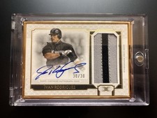 IVAN RODRIGUEZ 2024 Topps Definitive Gold Framed Autograph Patch RARE #30/30