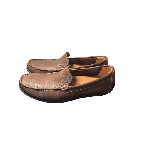 Scarpe da guida Clarks Oswick tinta unita da uomo in pelle slip on carriera marrone taglia 9 5
