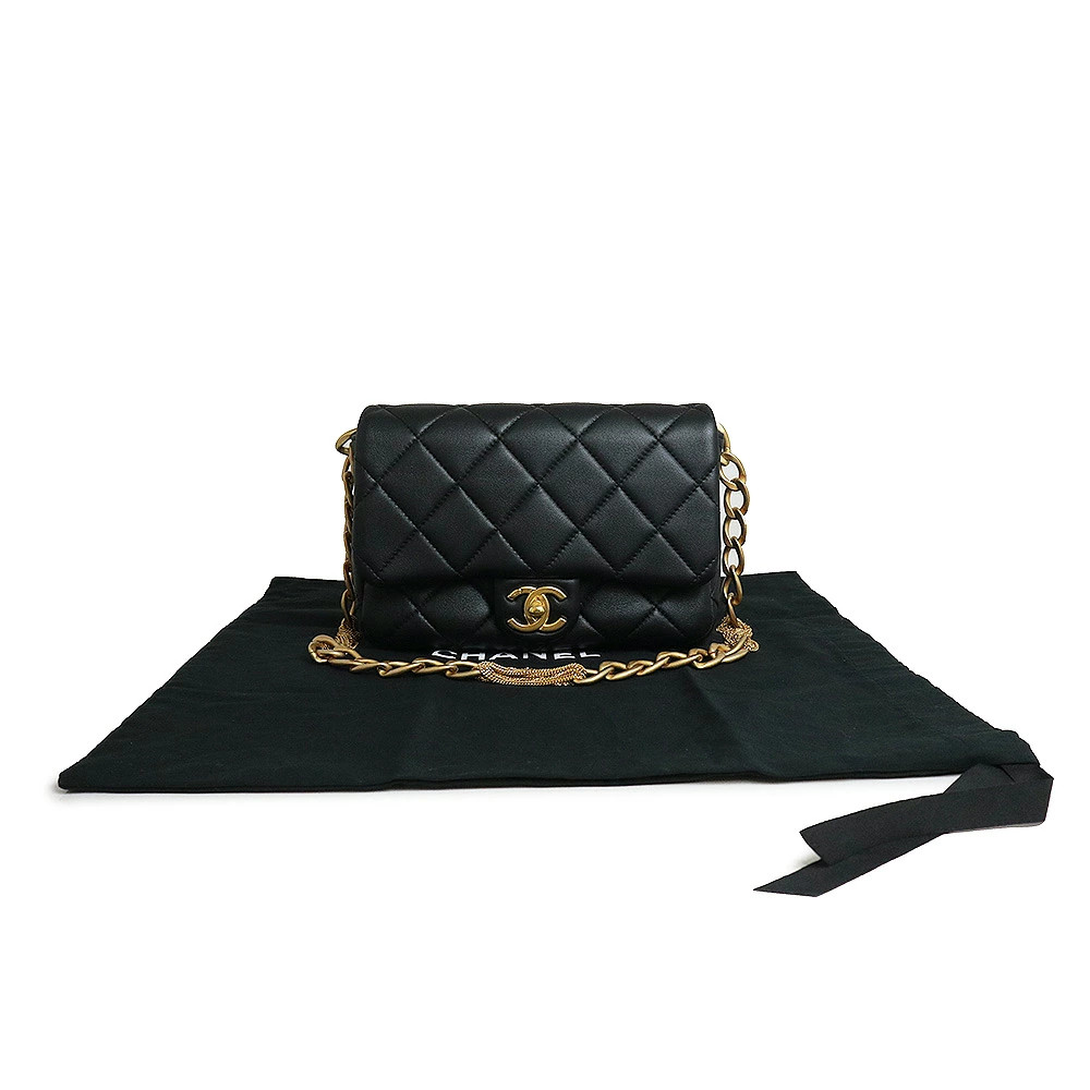 Chanel Metiers d'Art Collection Coco Mark Matelassé Chain Flap One Black #BCB047 image 2