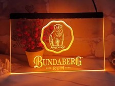 BUNDABERG RUM LED NEON LIGHT SIGN MAN CAVE GARAGE SHED PUB BAR WALL ART DÉCOR