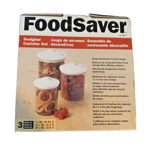 FoodSaver 3 Piece BPA-free Vacuum Storage Canister Set Brand New In Open Box! - Picture 5 of 7