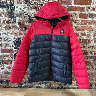 Spyder Circuit Hooded Jacket Men's Large Red/Black Insulated Puffer