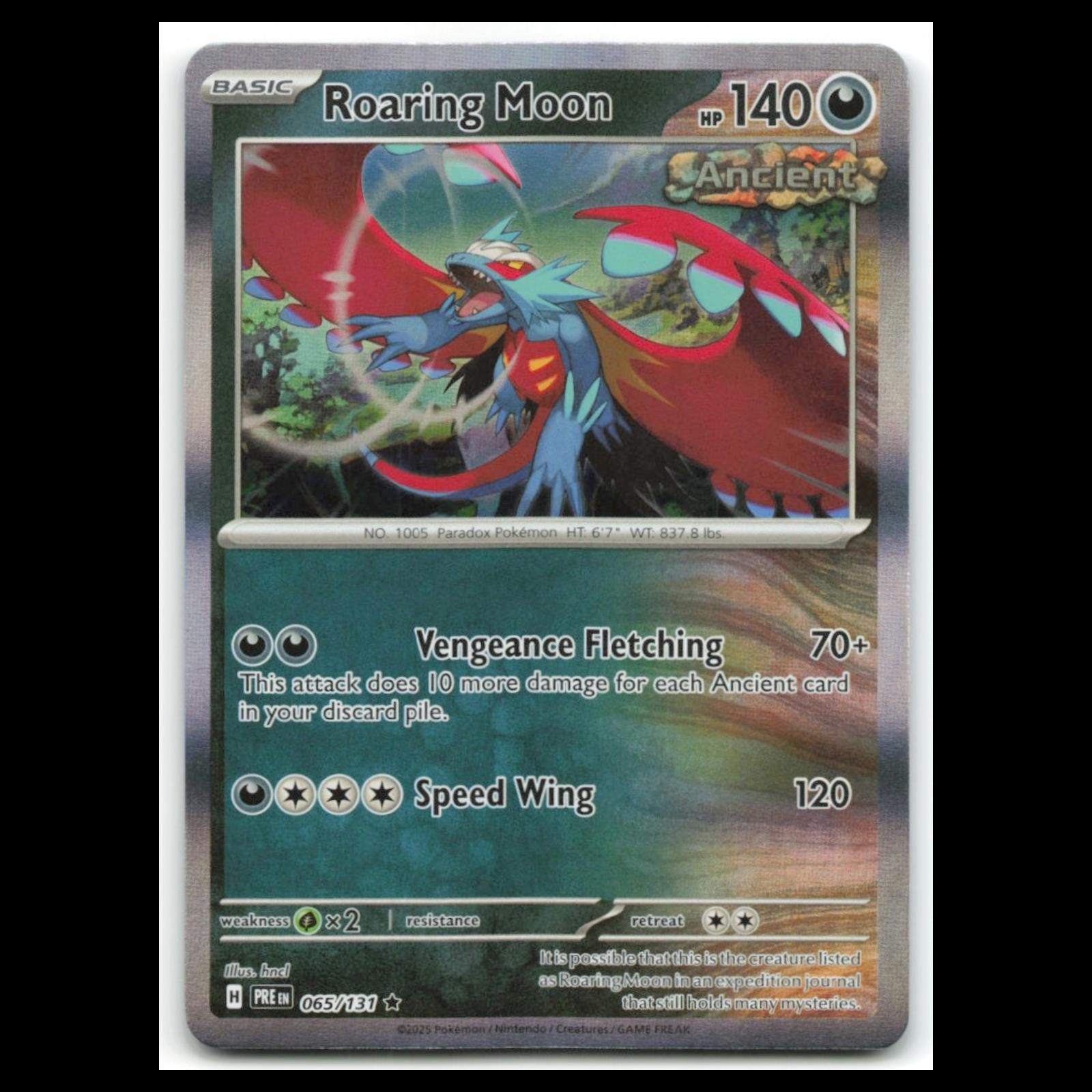Roaring Moon #65 2025 Scarlet - Violet Series - Prismatic Evolutions Rare Card