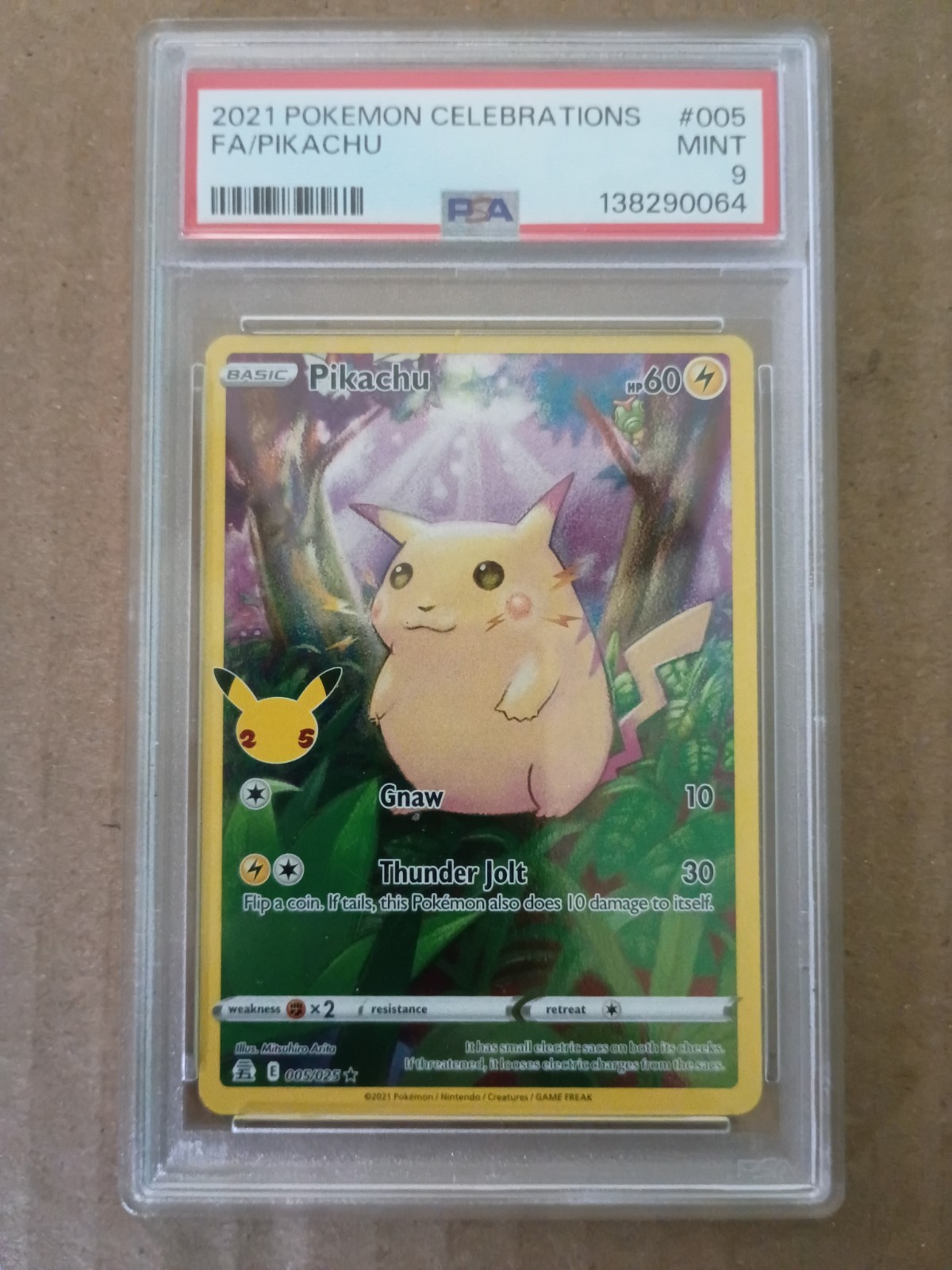 pikachu 005/025 celebrations holo psa 9