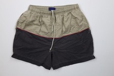 Vtg 90s Streetwear Mens Medium Faded Color Block Lined Shorts Swim Trunks Cotton