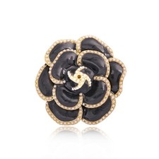 Enamel Camellia Pearl Brooch Elegant Petal Pin Wedding Party Gift Fashion Decor