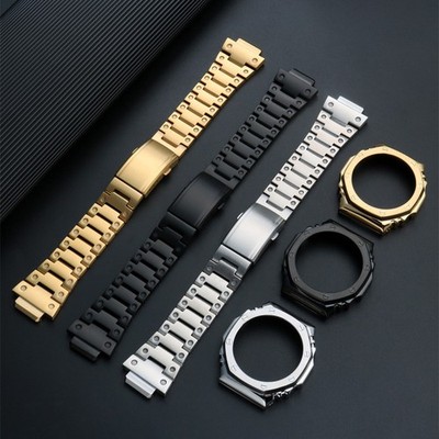 Für Casio GA-2100 GA-2110 Edelstahl-Uhrenarmband & Lünette Set