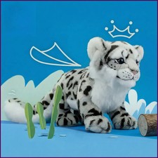 Lifelike Snow Leopard Plush Toy Realistic Soft Flannel Animal Doll Gift