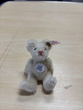 2001 Steiff Club White Fully Jointed Teddy Bear NIB