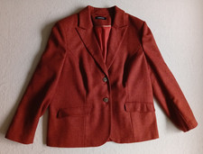 Walbusch Blazer Damen Rot Größe 48 100% Schurwolle Obermaterial Geknöpft Elegant