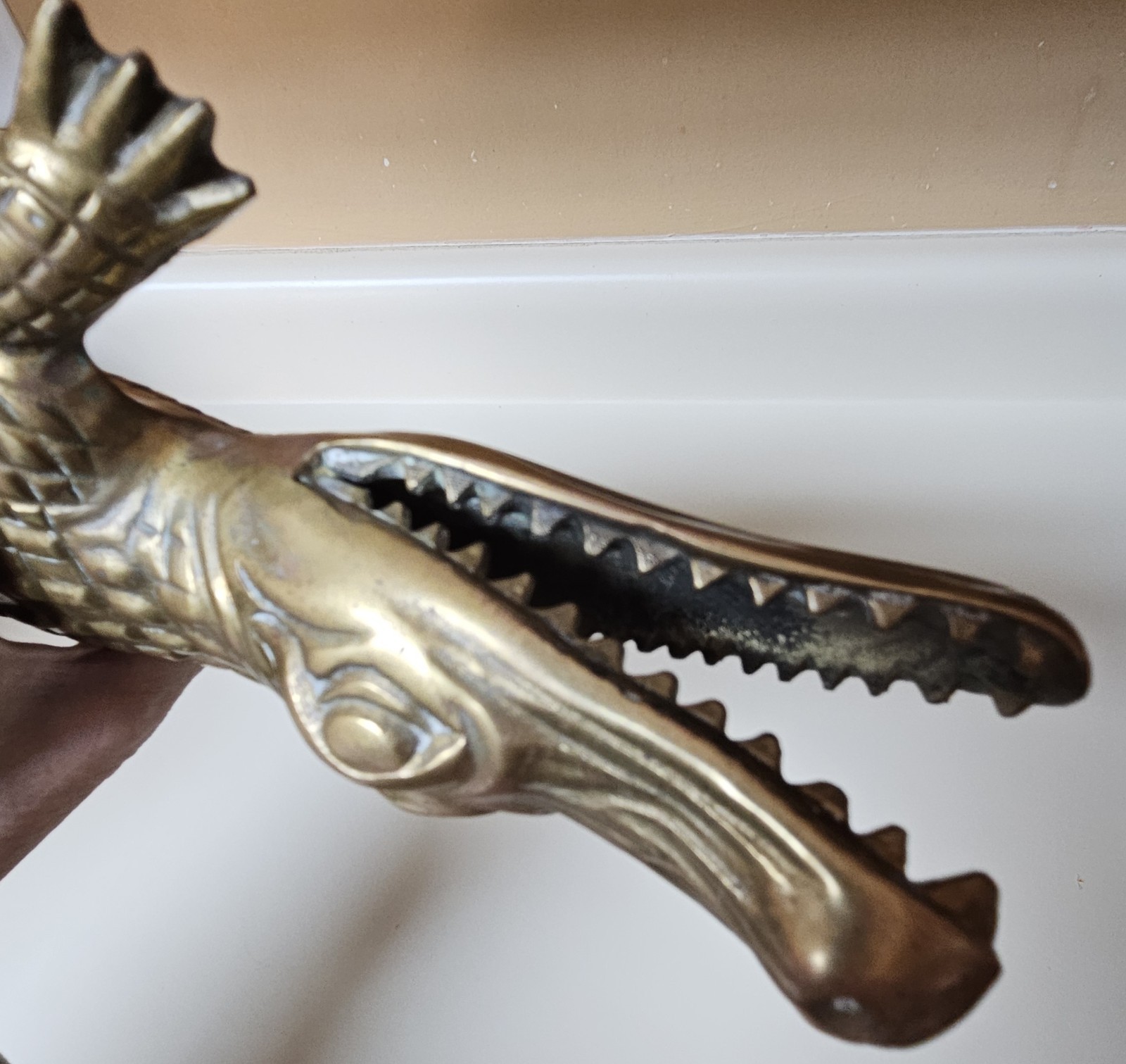 Vtg Solid Brass Alligator Crocodile Sculpture Figurine Mid Century Modern RARE