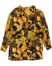 VINTAGE Womens Shirt Dress UK 14 Medium Yellow Floral CA13