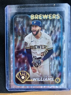 Devin Williams #135 2024 Topps Silver Crackle Foil Brewers / Pack Fresh New