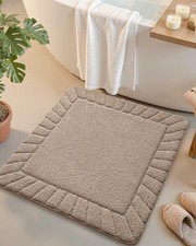 Square Bath Mats for Bathroom Non Slip, 24"x24" Taupe Bathroom Rugs Absorbent...