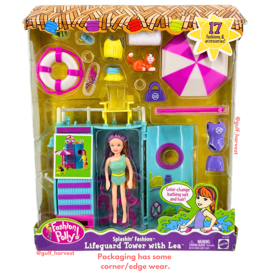 2002 Mattel Polly Pocket Splashin' Fashion Lea Lifeguard Tower