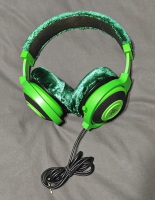 Razer Kraken Wired Gaming Headset Green w/ Retractable Mic (Altered) BROKEN MIC