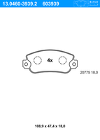 ATE BremsbeläGe Vorne (13.0460-3939.2) FüR Fiat UNO Seat Terra Panda Marbella