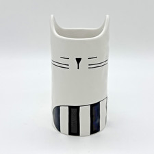 Ikea Fatalig Cat Vase Black & White 4 3/4” Pen and Pencil Organizer