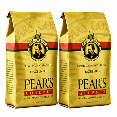 Pear's Hazelnut Ground Coffee | Pack of 2 | 24 oz | Brenmar