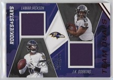 2020 Panini Rookies & Stars Team Duals Relics /199 JK Dobbins Lamar Jackson 7xr