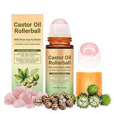 1 Pcs Castor Oil with Rose Quartz Roller - 10...