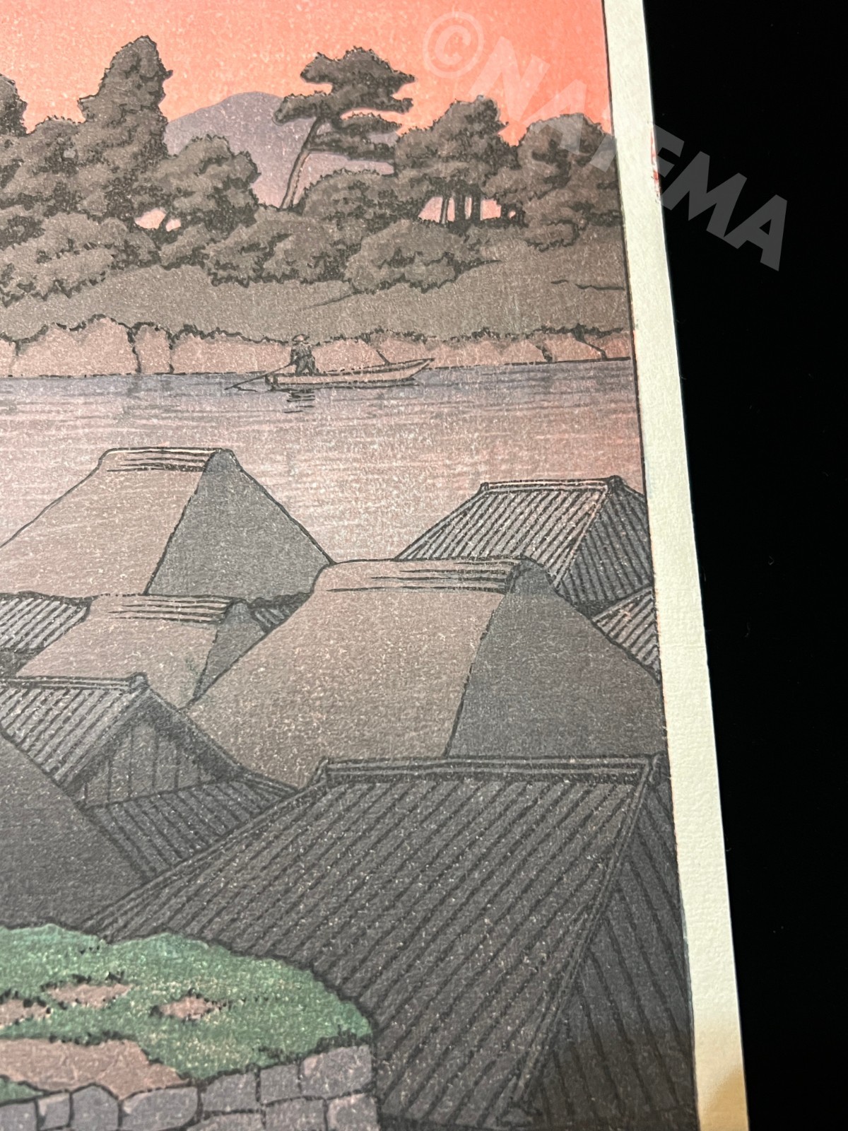 Hasui Kawase "Amakusa Honryo" woodblock print authentic ATOZURI