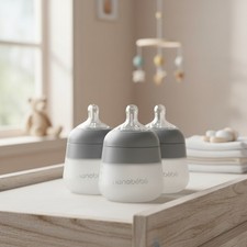 Nanobebe Anti-Colic Baby Bottles - 3-Pack 5 oz, Soft Silicone for Growing Babies