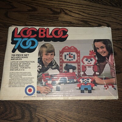 Loc Bloc 700 Piece Construction Set By Entex Vintage 1975 Made In The USA Fun