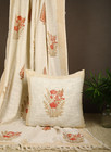 Floral Hand block printed 1 Cushion cover with throw elegant bedroom decor
