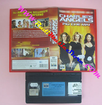VHS*film CHARLIE'S ANGELS PIU' CHE MAI 2003 Cameron Diaz Lucy Liu (F1) no dvd