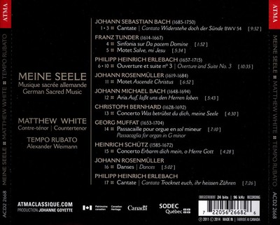 MATTHEW WHITE / TEMPO RUBATO / ALEXANDER WEIMANN MEINE SEELE: GERMAN SACRED MUSI
