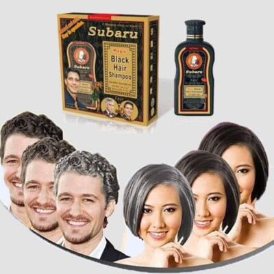 1 X Subaru Dexe Magic Black Hair Color Shampoo 400 ML (EASY TO USE TAKES 5 MIN )