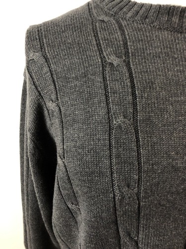 Oscar de La Renta Gray Crew Neck Sweater Cotton Blend Men's Size L - Picture 2 of 5